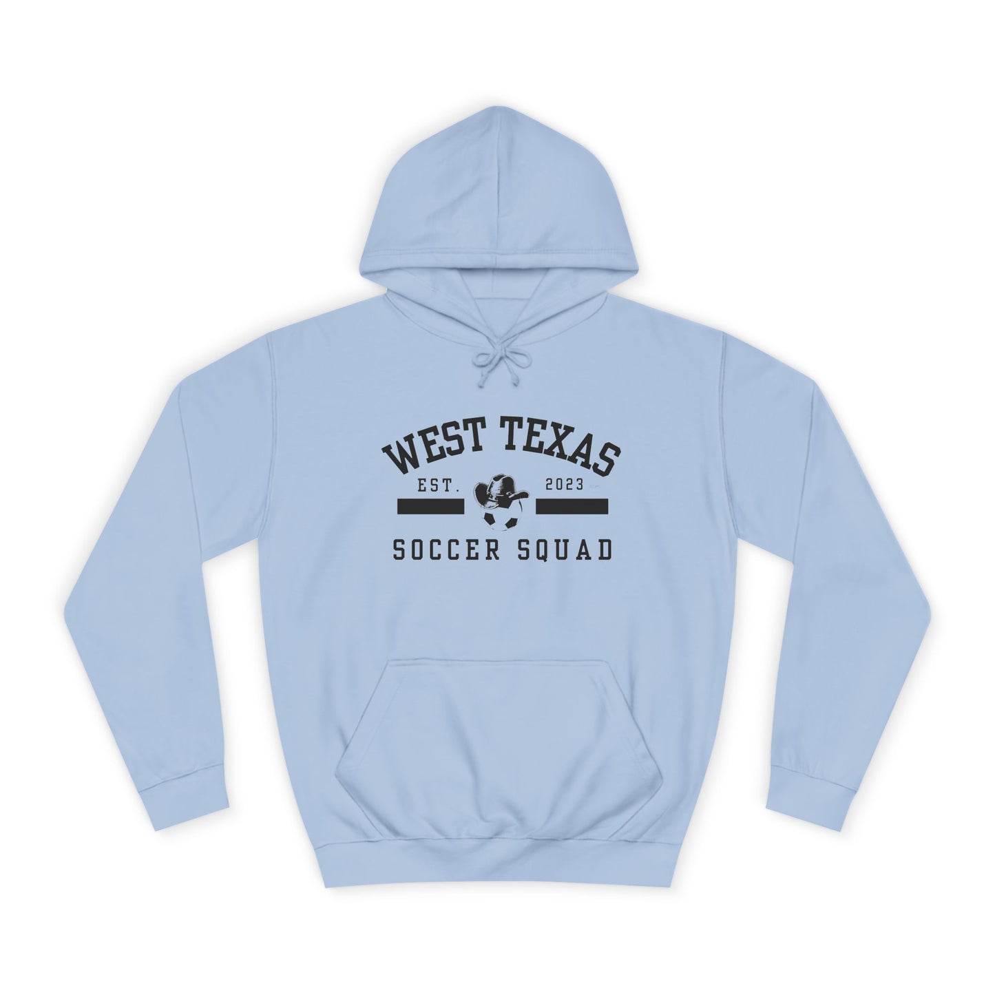 West Texas Soccer Mom Black Letters Unisex College Hoodie
