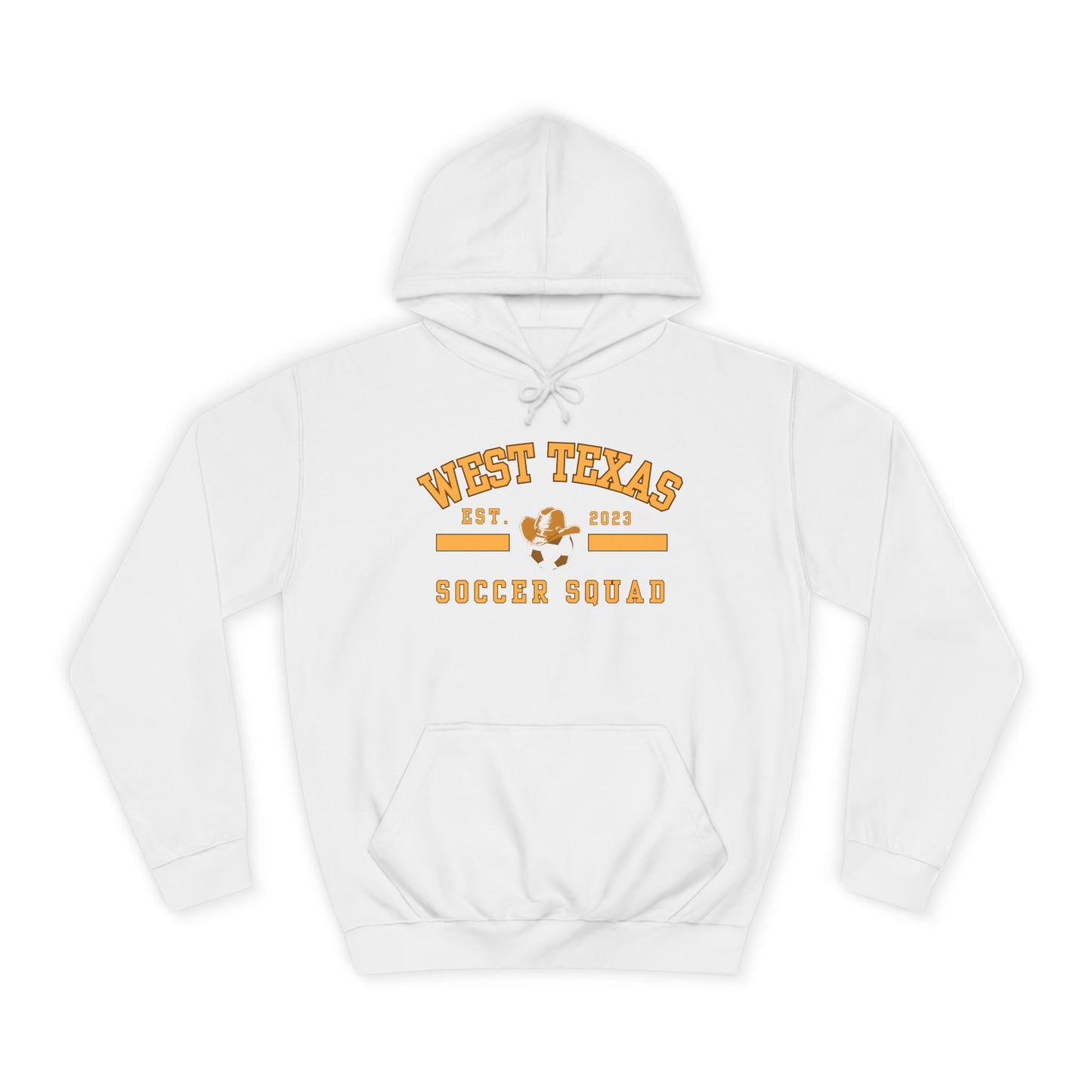 West Texas Soccer Mom Yellow Letters Unisex College Hoodie