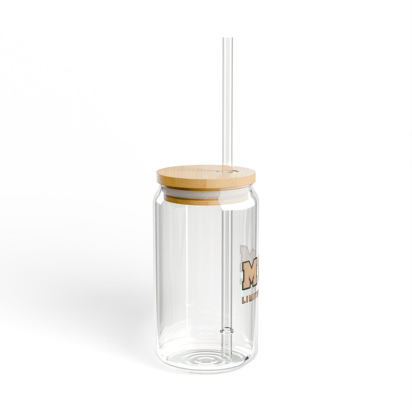 Mom Sipper Glass Cup Cute Iced Coffee Glass for Busy MamasSipper Glass, 16oz Tan