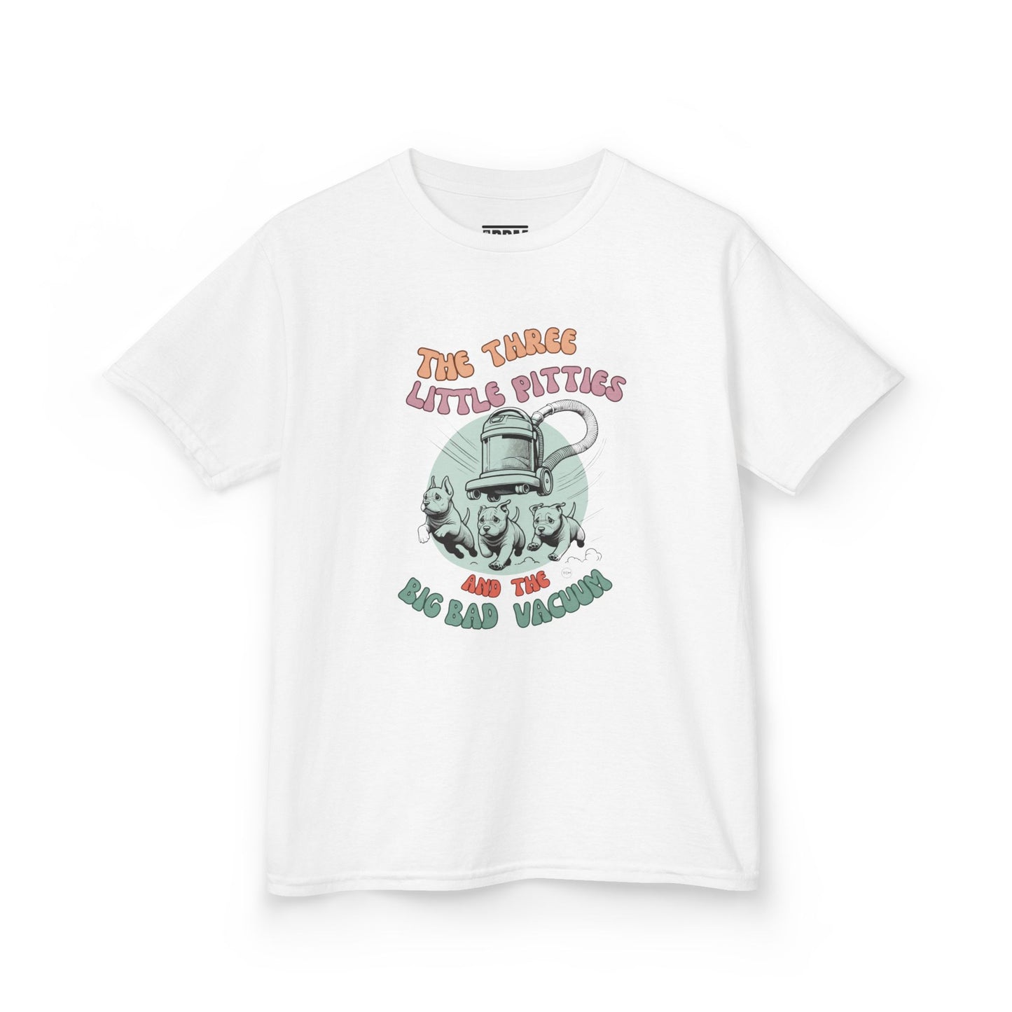 Kids Pitbull Heavy Cotton T-Shirt Adorable Dog Tee for Young Pitbull Lovers Three Little Pitties
