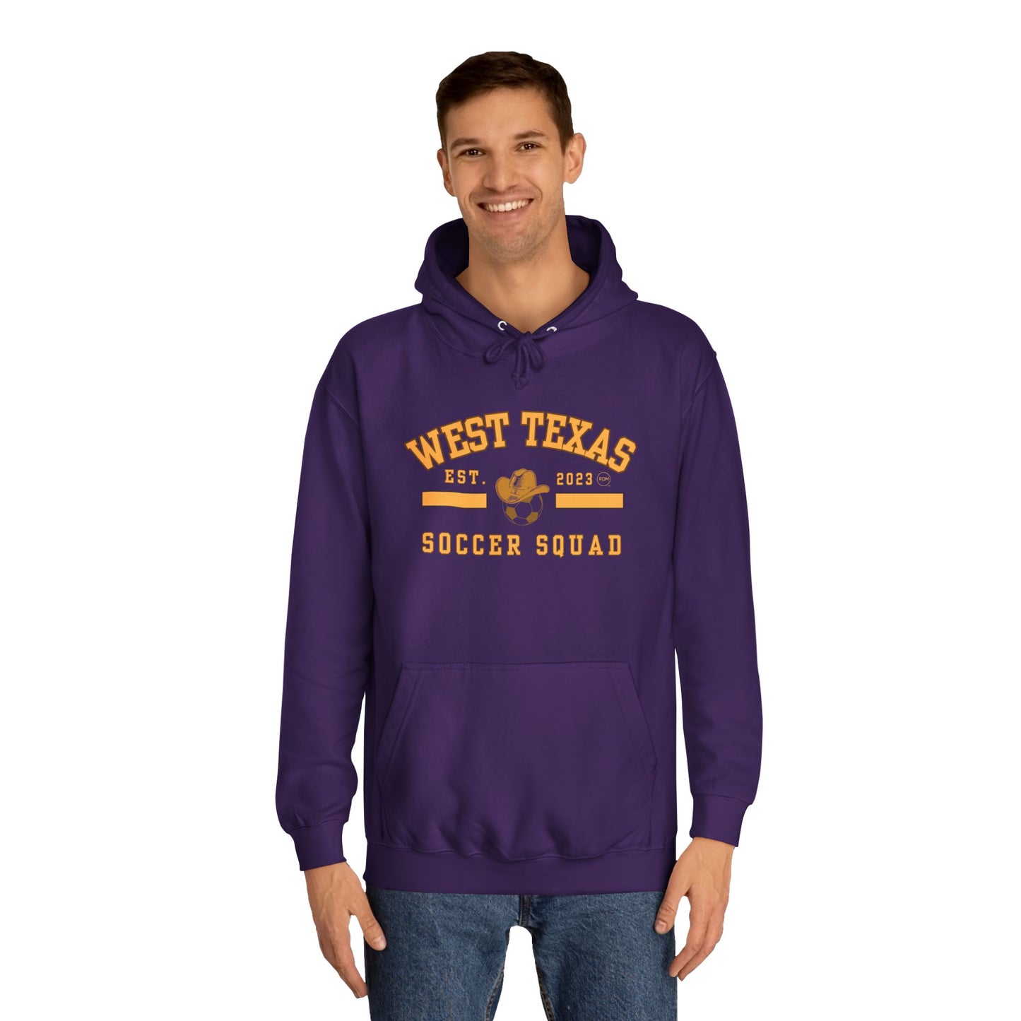 West Texas Soccer Mom Yellow Letters Unisex College Hoodie