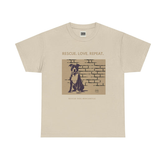 Life is Better with a Dog Unisex Heavy Cotton Tee Rescue Dog