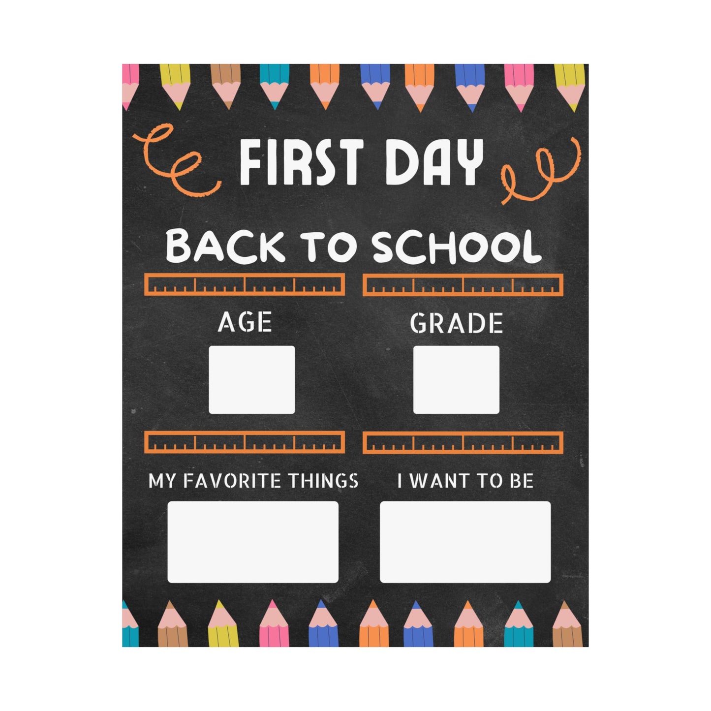 First Day Back to School Matte Vertical Posters