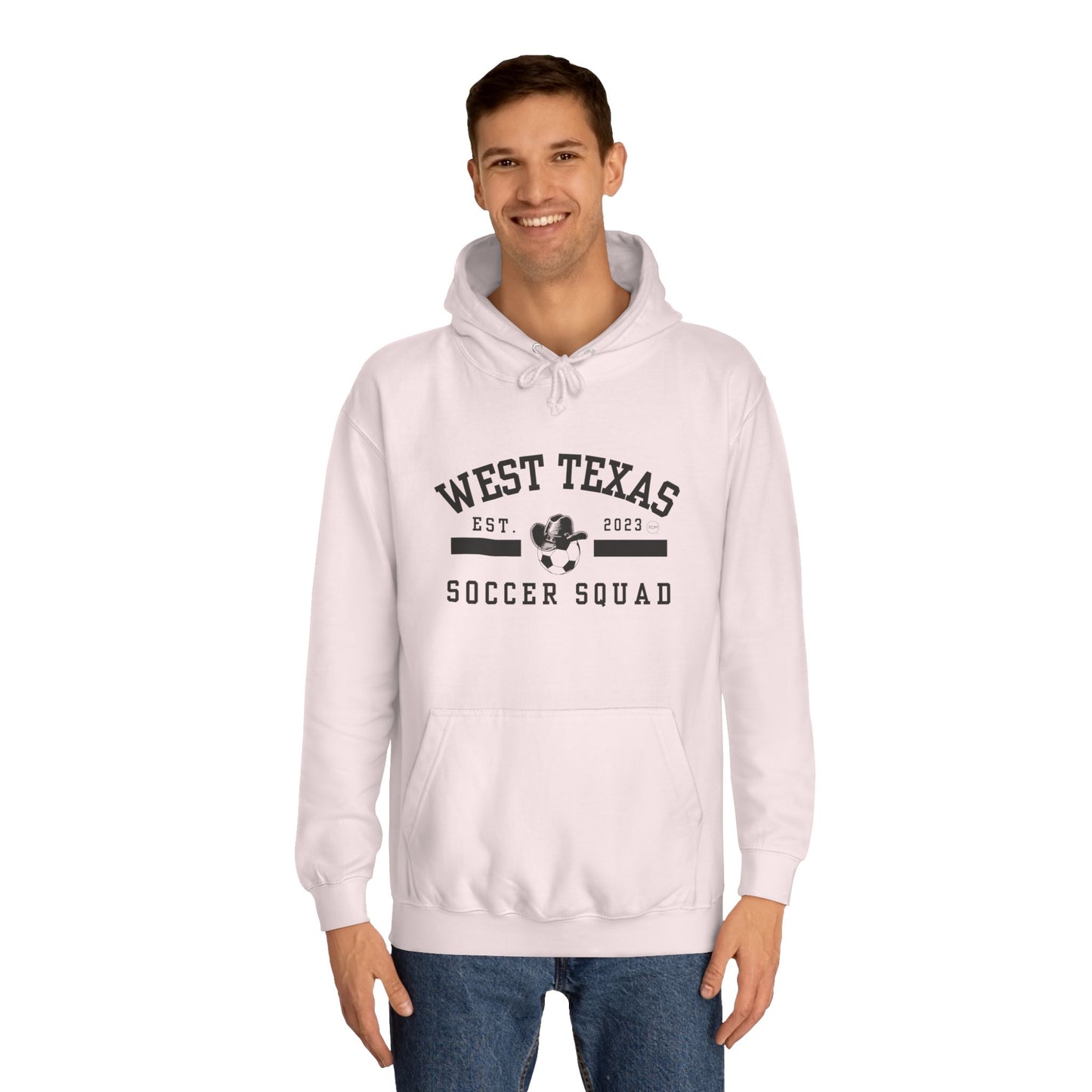 West Texas Soccer Mom Black Letters Unisex College Hoodie