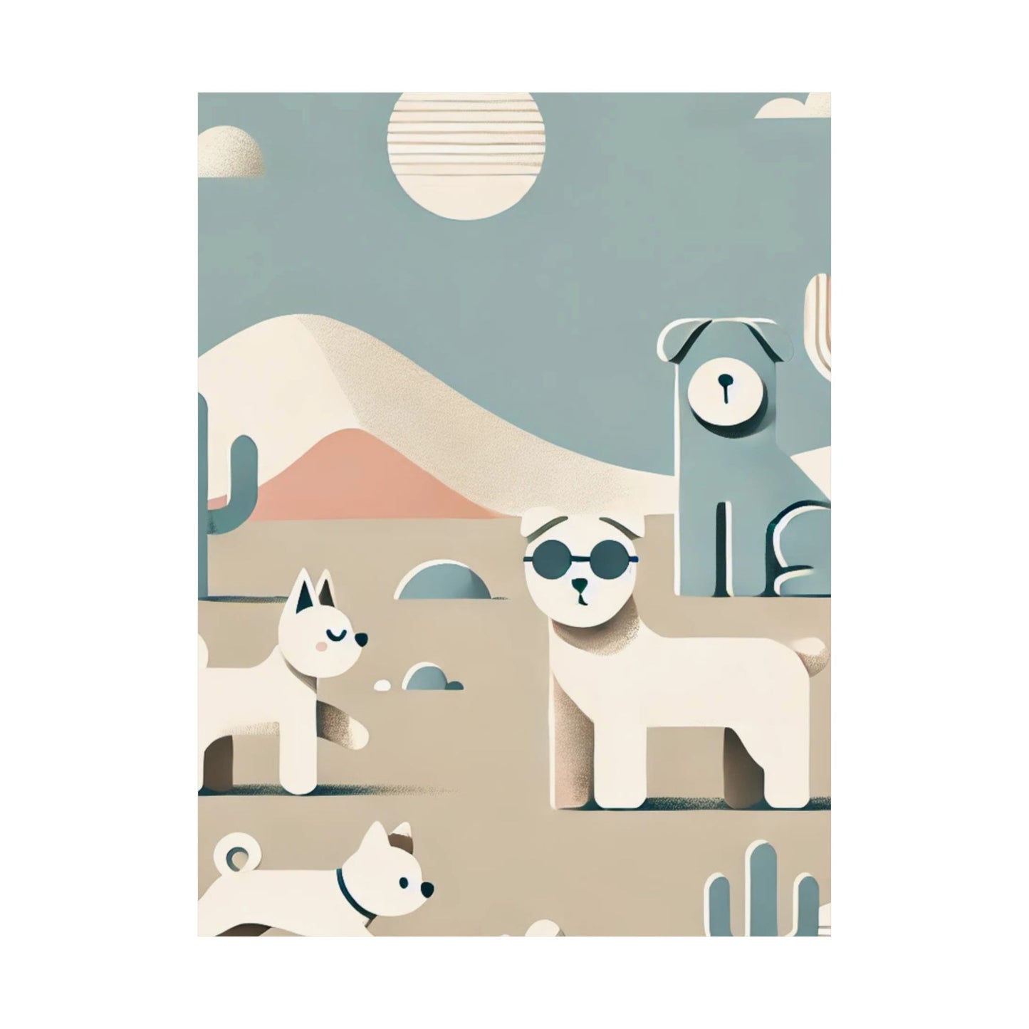 RDM Sandy Paws & Soft Skies Puppy Art Satin Posters (210gsm)