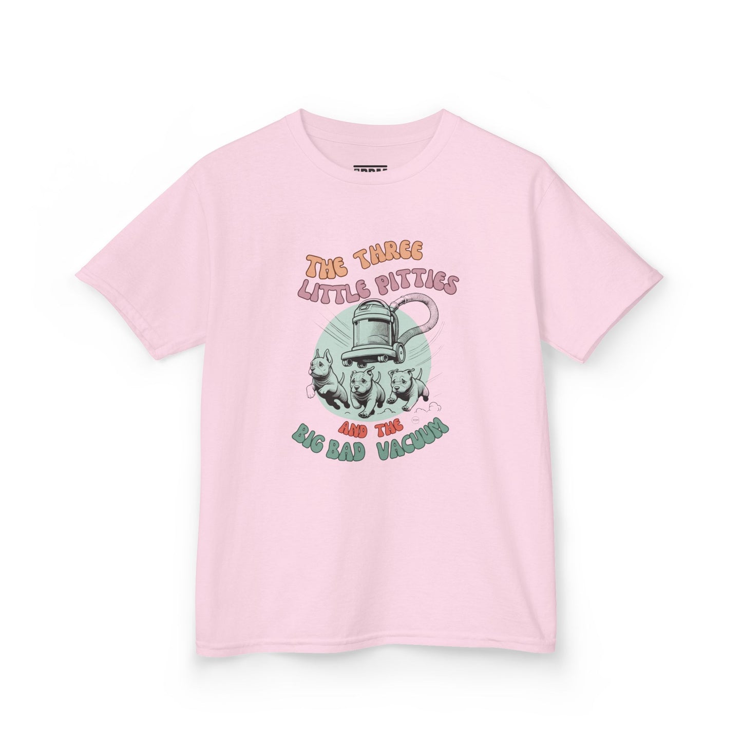 Kids Pitbull Heavy Cotton T-Shirt Adorable Dog Tee for Young Pitbull Lovers Three Little Pitties