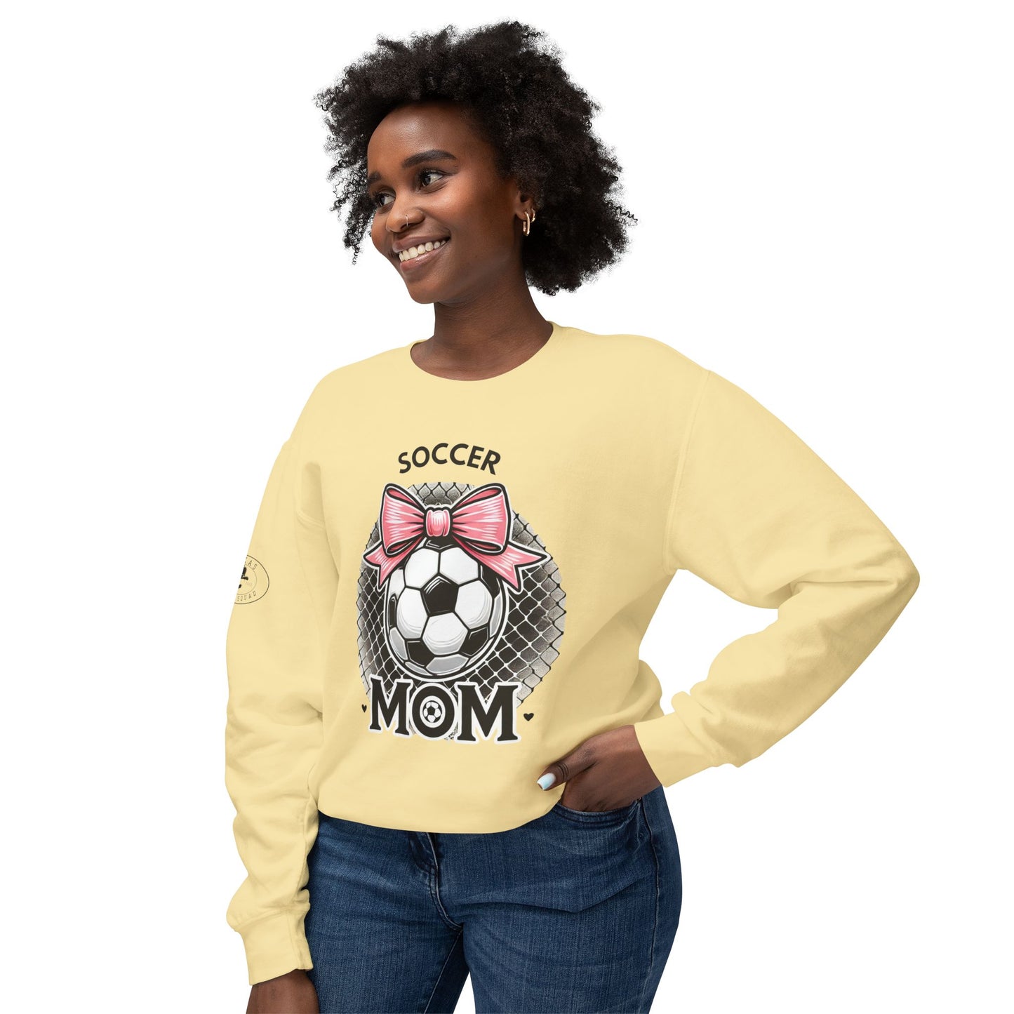 Soccer Mom Unisex Lightweight Crewneck Sweatshirt, Soccer shirt