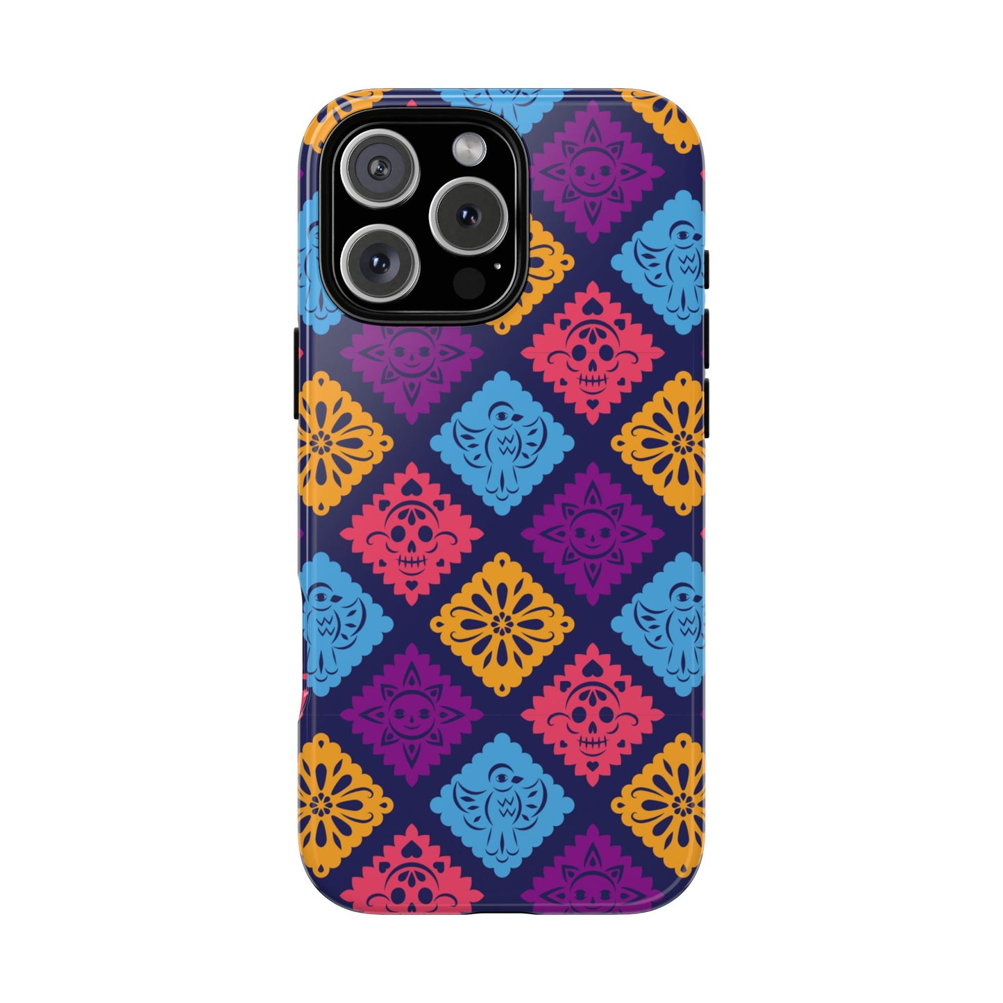 Day of the Dead Alebrije phone case, durable protection, Día de los Muertos enthusiasts,  Mexican folklore, sugar skulls, and alebrije creatures, Tough Cases