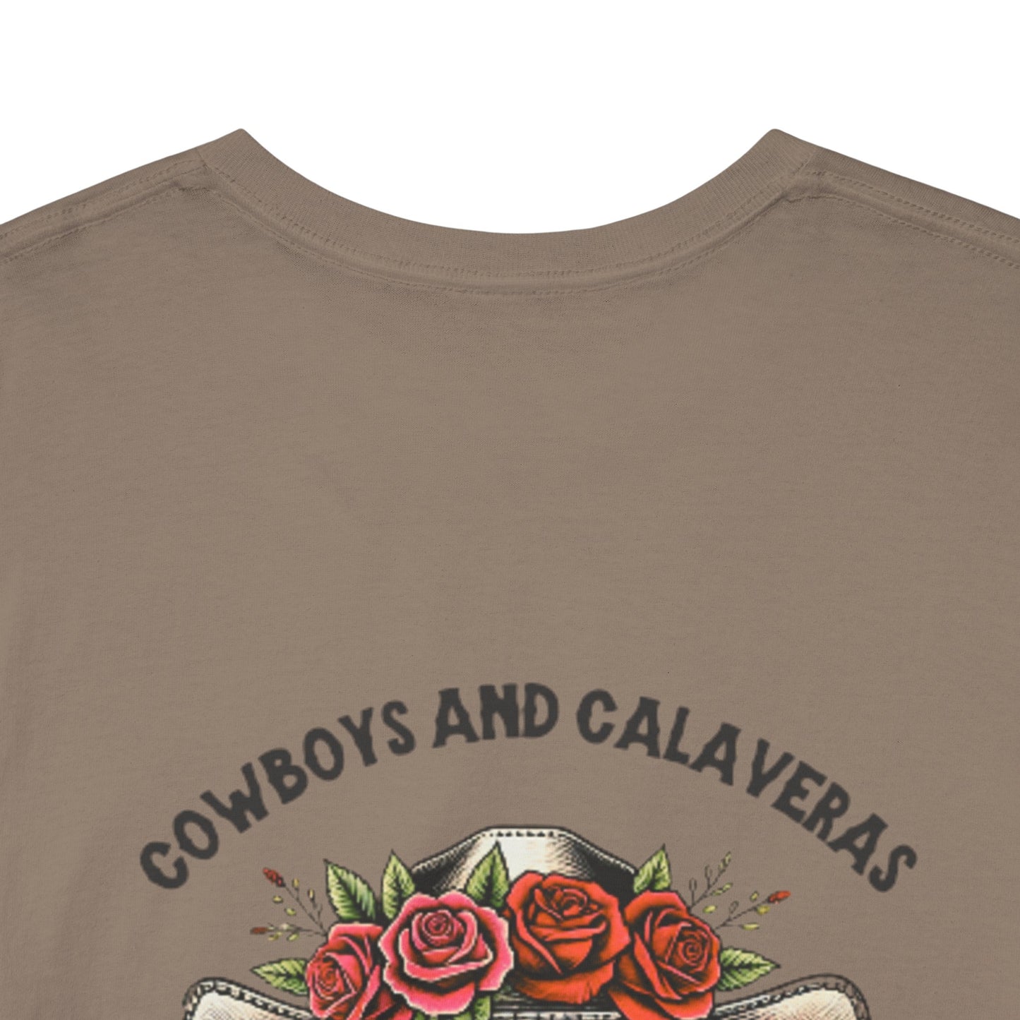 Cowboy Halloween Unisex Heavy Cotton Tee, Day of the dead,  Dia de los Muertos, Texas Roots, Vaquero Style, Catrina, Skull, Glamour