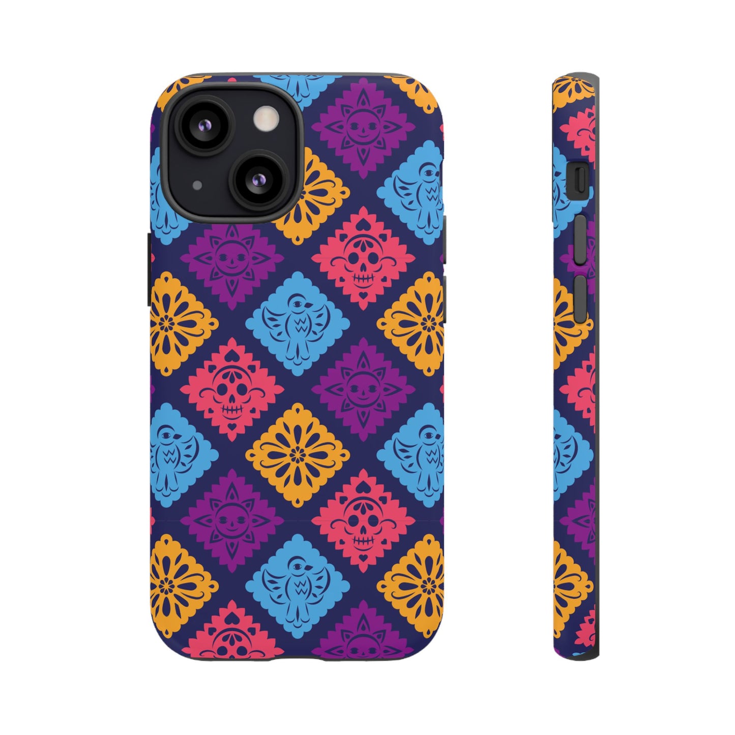 Day of the Dead Alebrije phone case, durable protection, Día de los Muertos enthusiasts,  Mexican folklore, sugar skulls, and alebrije creatures, Tough Cases