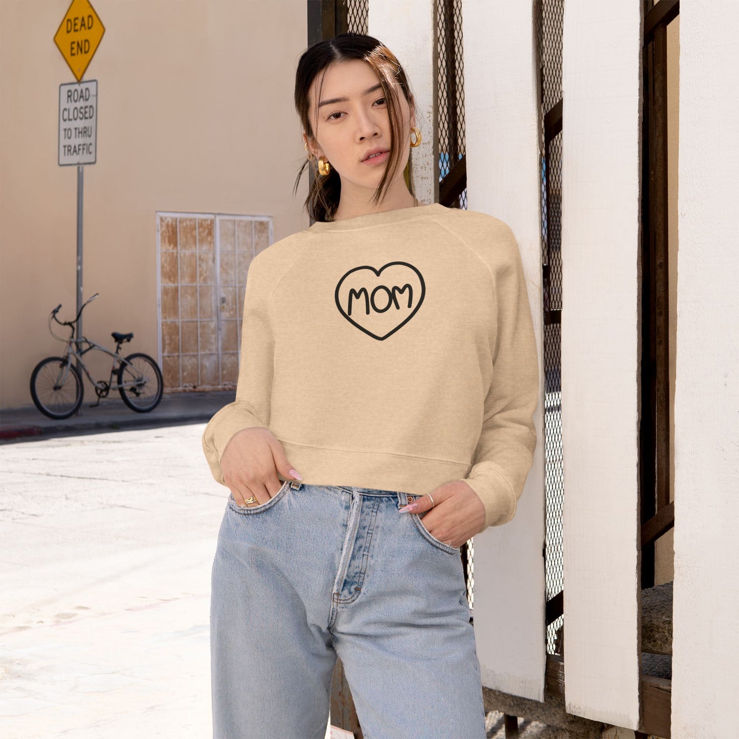 Mother’s Day Cropped Fleece Pullover Sweatshirt Cozy Gift for Mom Stylish & Heartfelt