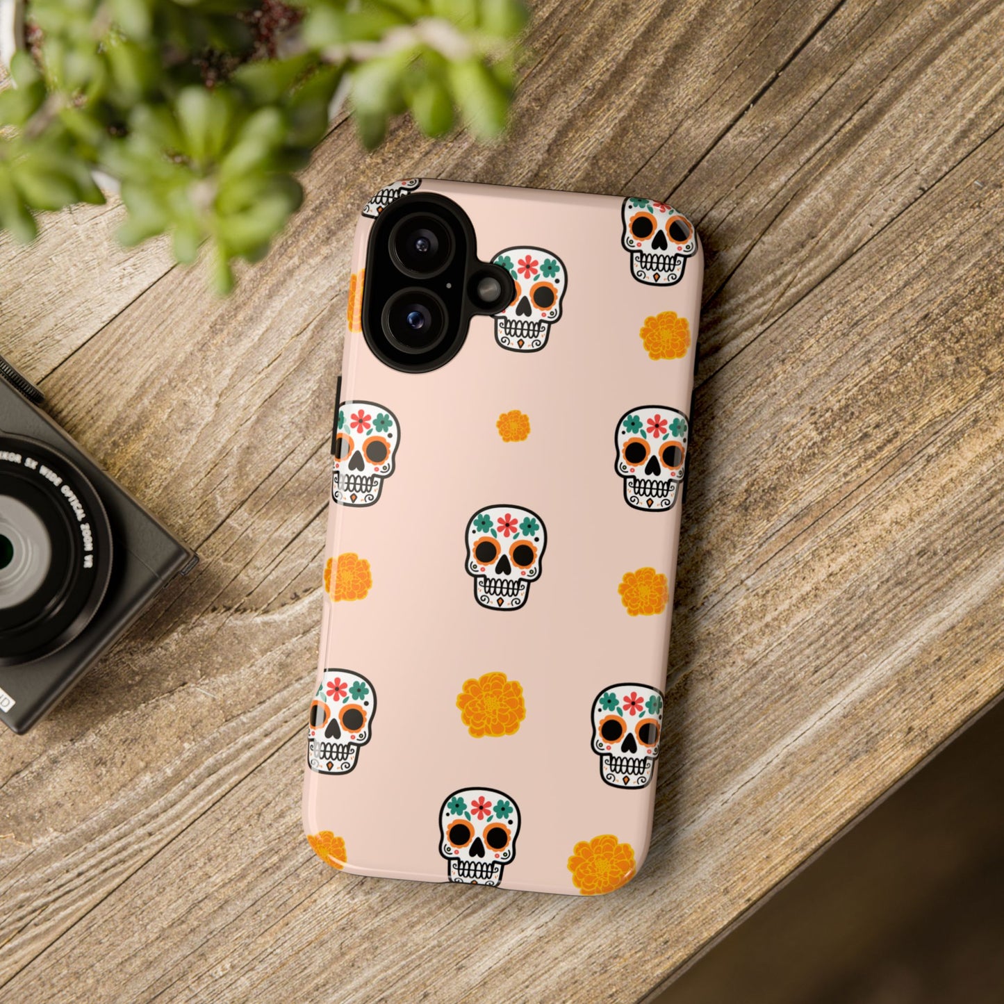 Day of the Dead Alebrije phone case, durable protection, Día de los Muertos enthusiasts,  Mexican folklore, sugar skulls, and alebrije creatures, Tough Cases