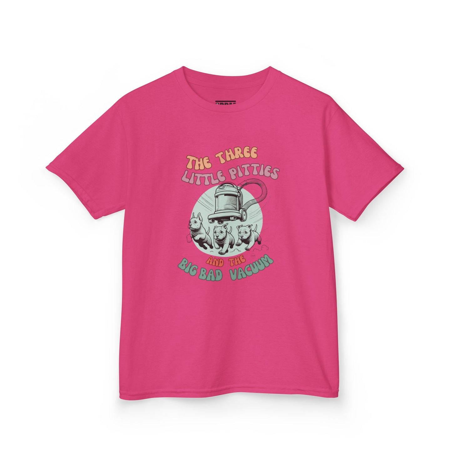 Kids Pitbull Heavy Cotton T-Shirt Adorable Dog Tee for Young Pitbull Lovers Three Little Pitties
