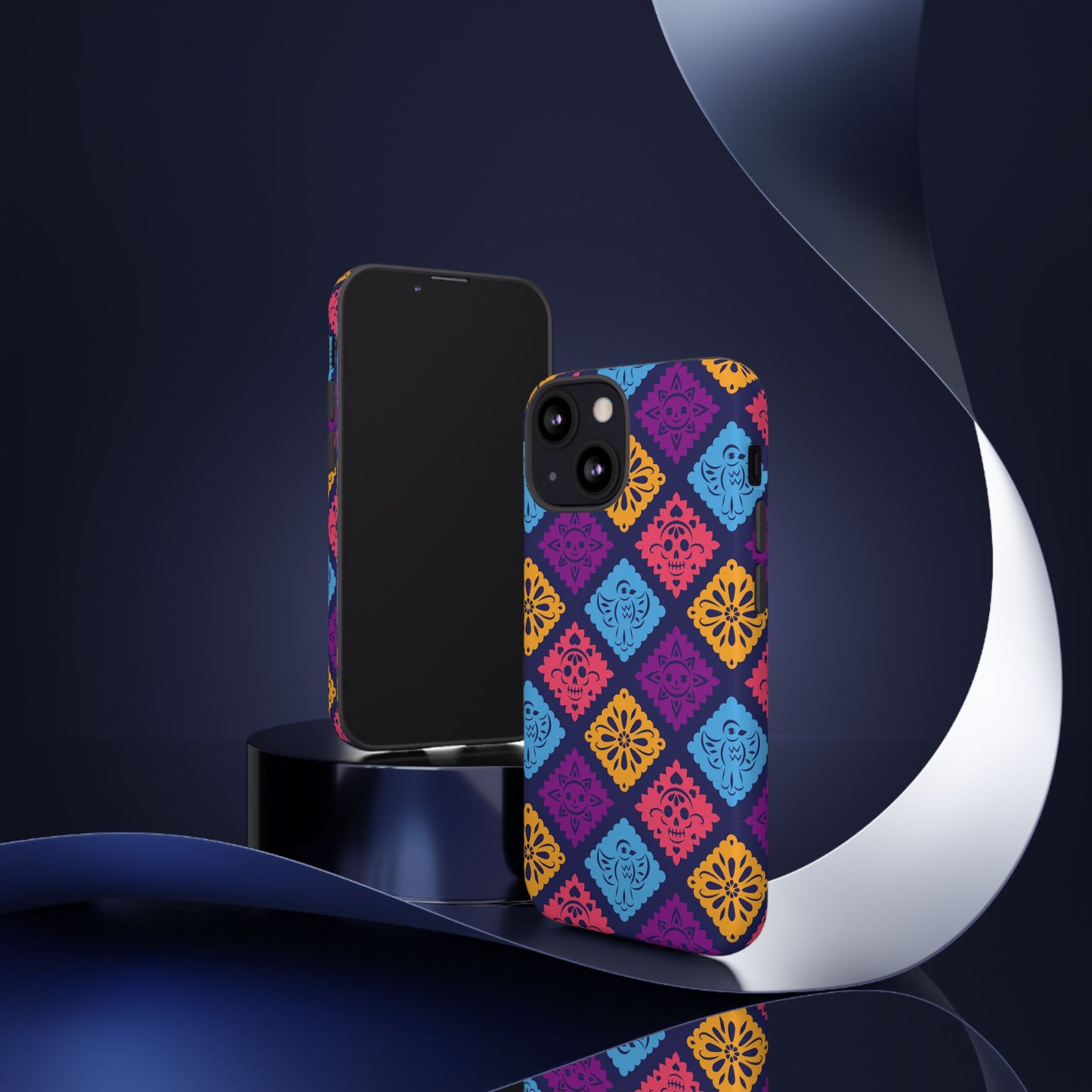 Day of the Dead Alebrije phone case, durable protection, Día de los Muertos enthusiasts,  Mexican folklore, sugar skulls, and alebrije creatures, Tough Cases