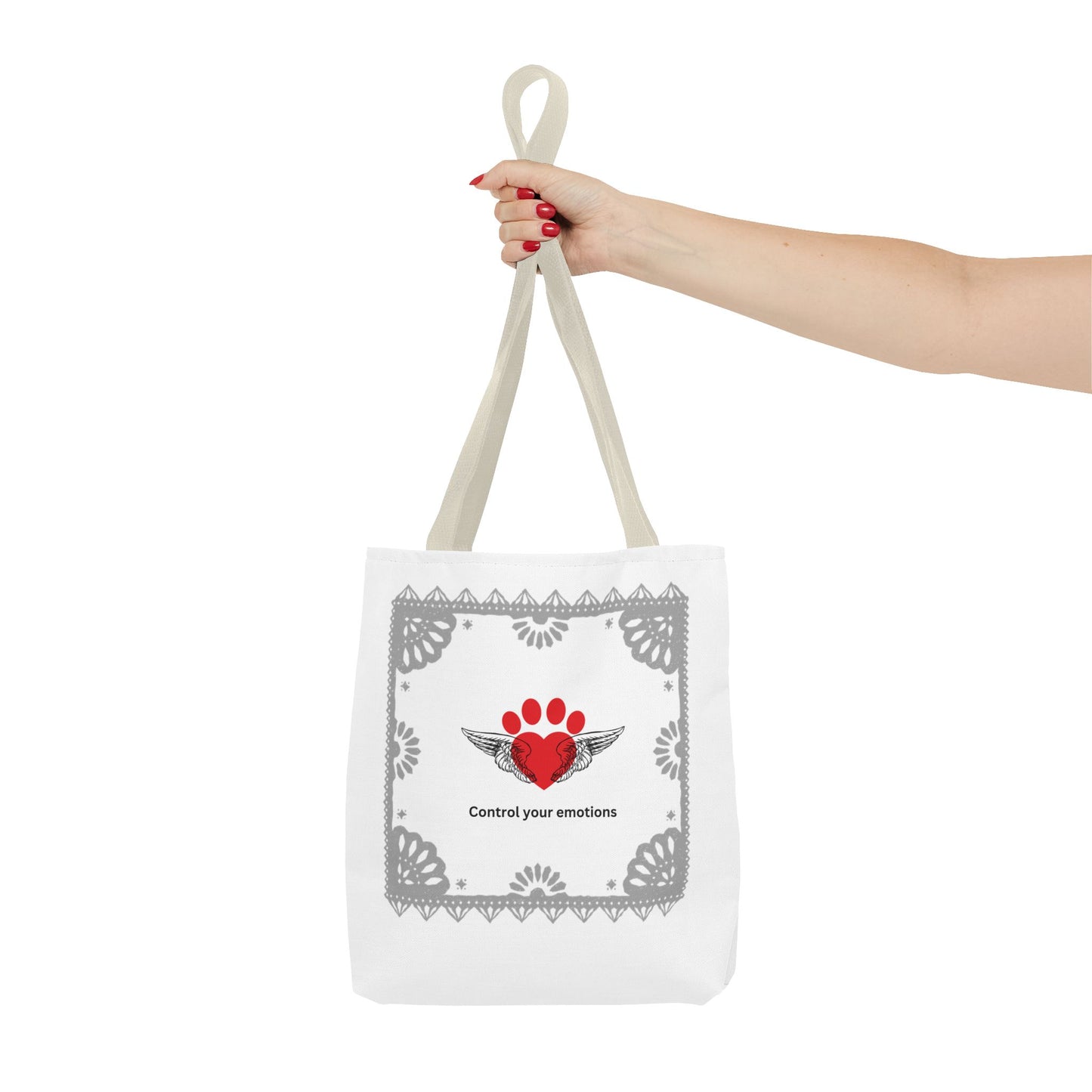 Daily Affirmations Tote Bag for dog lovers "Control your emotions"