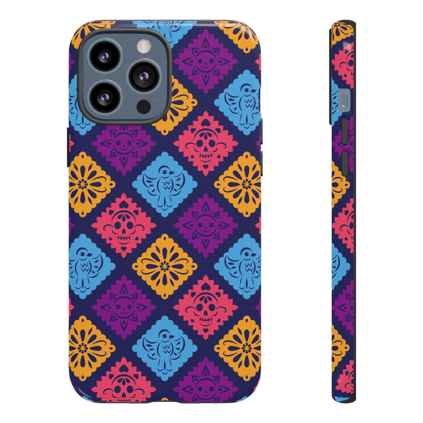 Day of the Dead Alebrije phone case, durable protection, Día de los Muertos enthusiasts,  Mexican folklore, sugar skulls, and alebrije creatures, Tough Cases