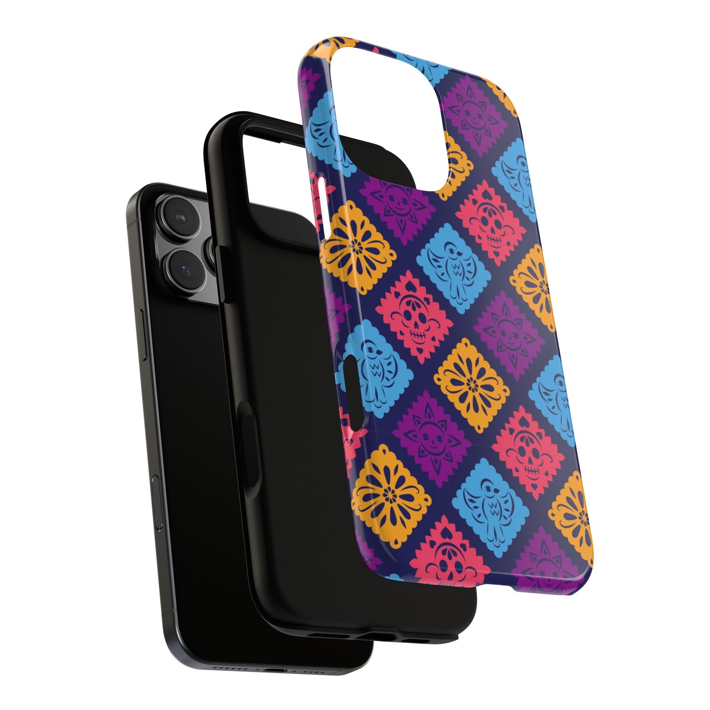 Day of the Dead Alebrije phone case, durable protection, Día de los Muertos enthusiasts,  Mexican folklore, sugar skulls, and alebrije creatures, Tough Cases