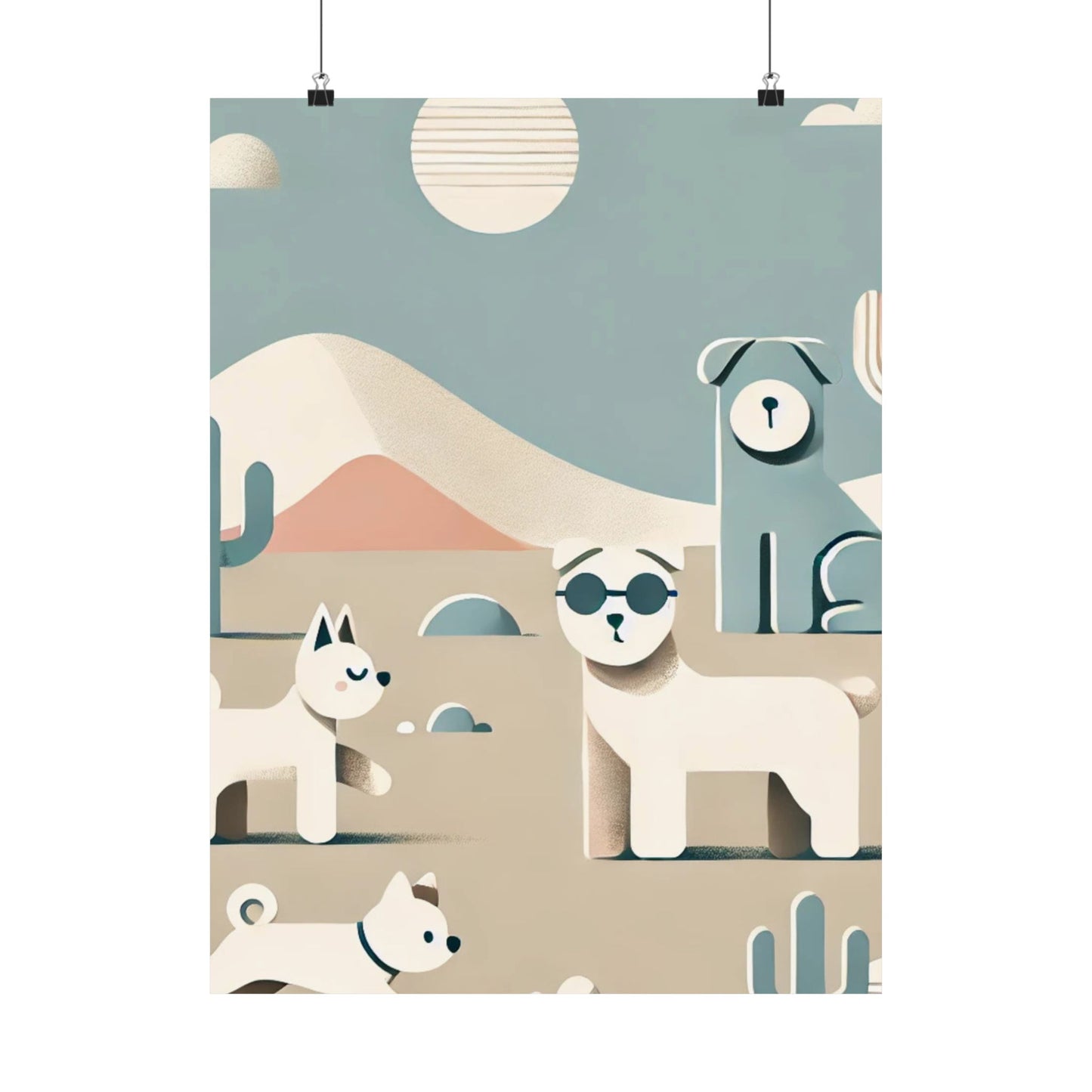 RDM Sandy Paws & Soft Skies Puppy Art Satin Posters (210gsm)
