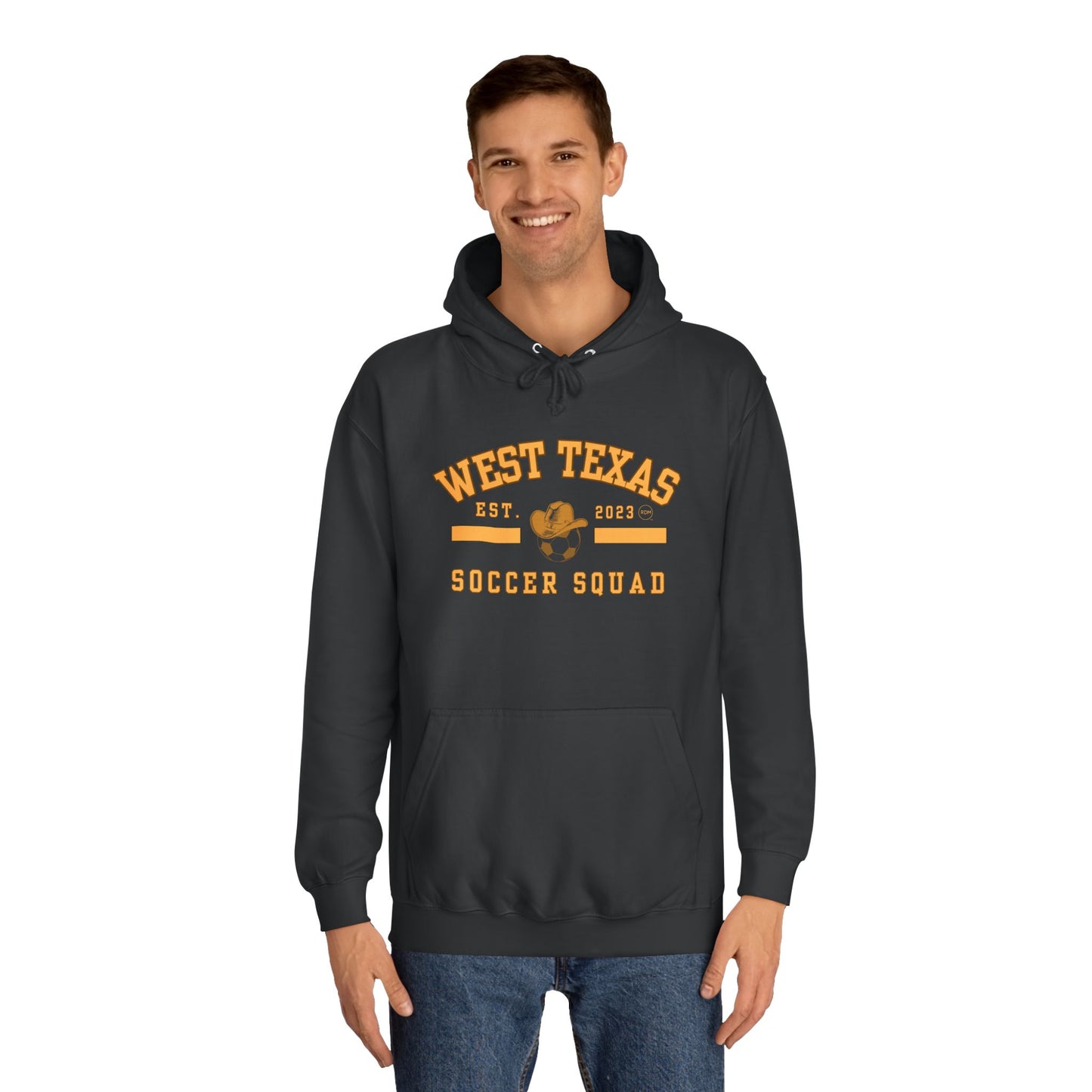 West Texas Soccer Mom Yellow Letters Unisex College Hoodie