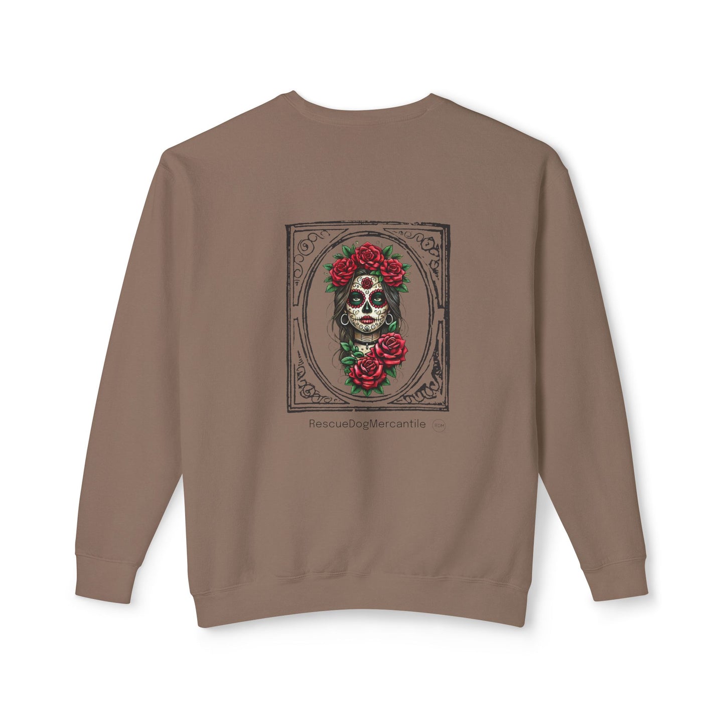 Dia de los Muertos Unisex Lightweight Crewneck Sweatshirt, Skulls, Cowboy, Cowgirl, Vaquero Style, Mexican Folklore, Catrina, Day of the Dead, Halloween, Rodeo