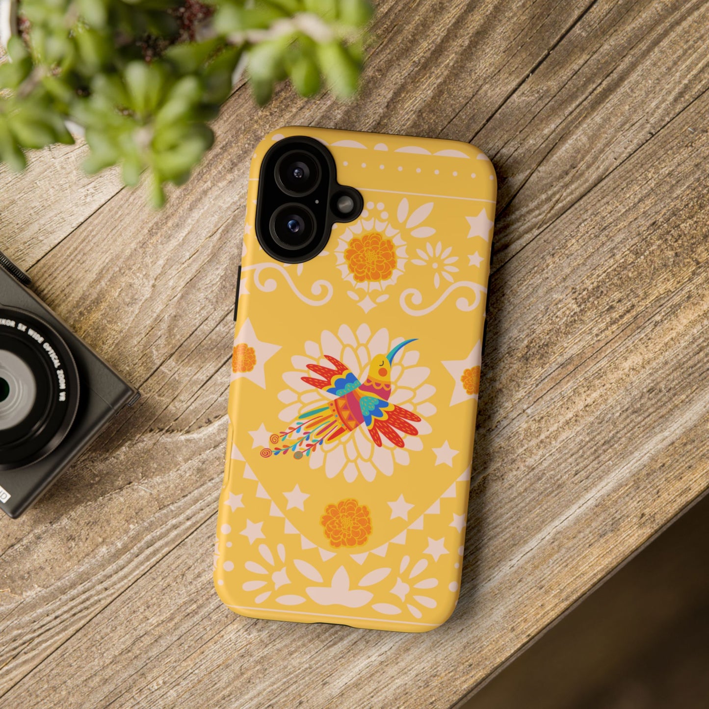 Day of the Dead Alebrije phone case, durable protection, Día de los Muertos enthusiasts,  Mexican folklore, sugar skulls, and alebrije creatures, Tough Cases