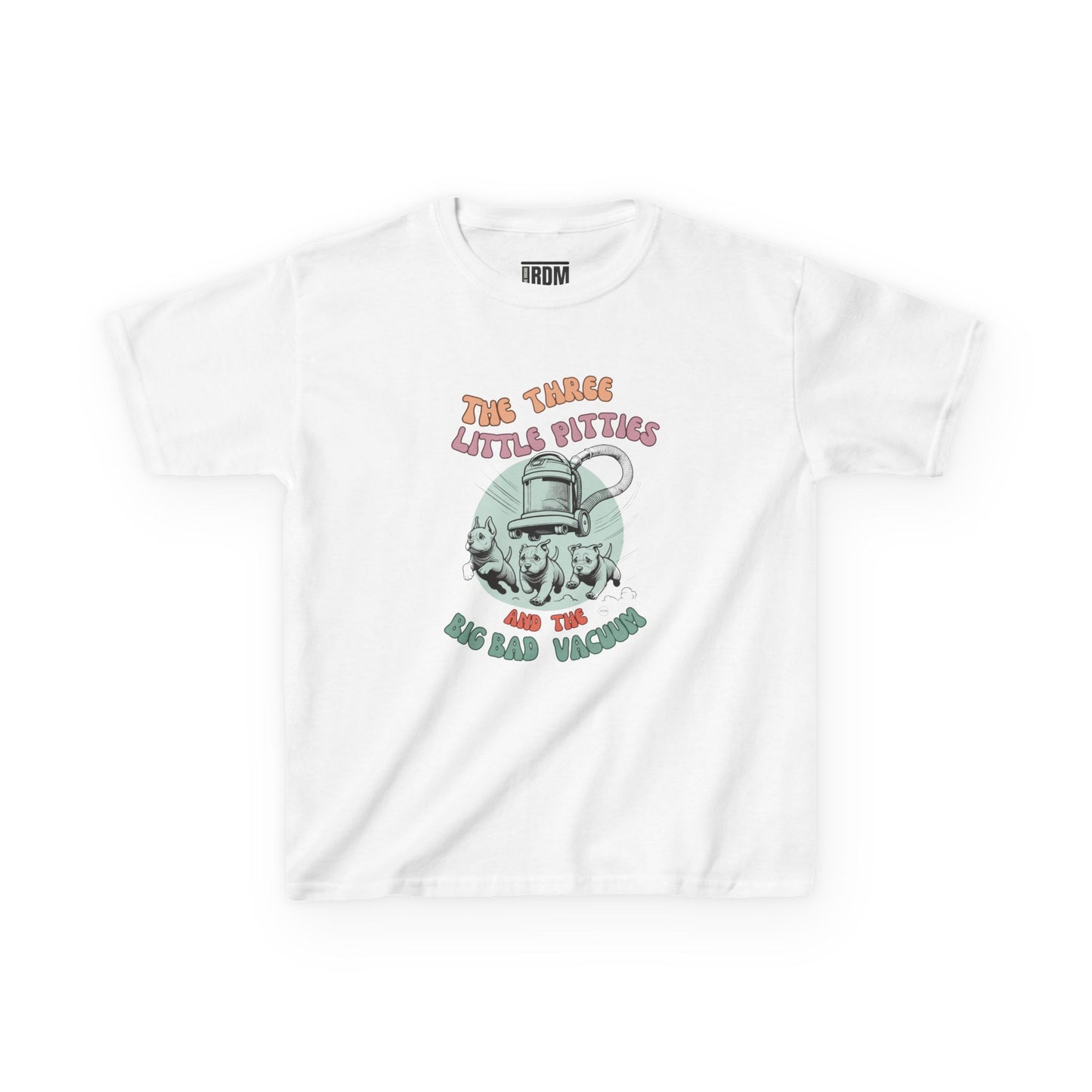 Kids Pitbull Heavy Cotton T-Shirt Adorable Dog Tee for Young Pitbull Lovers Three Little Pitties