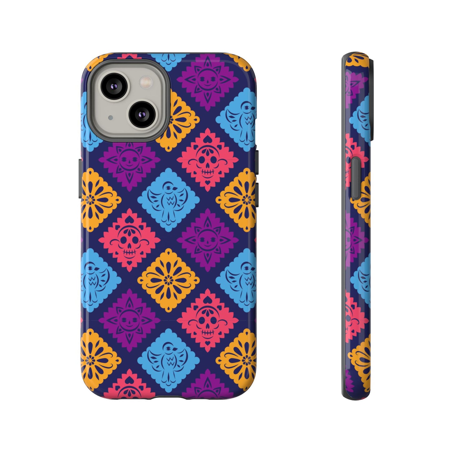 Day of the Dead Alebrije phone case, durable protection, Día de los Muertos enthusiasts,  Mexican folklore, sugar skulls, and alebrije creatures, Tough Cases