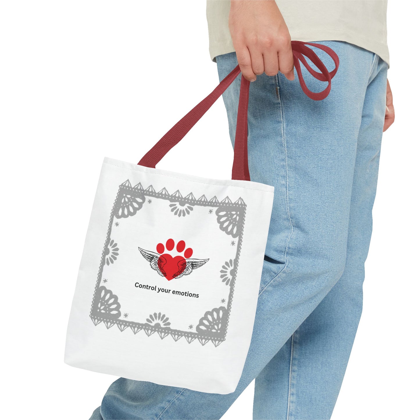 Daily Affirmations Tote Bag for dog lovers "Control your emotions"