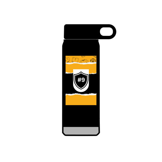 Soccer Water Bottle, 20oz Customizable Colors and Numbera