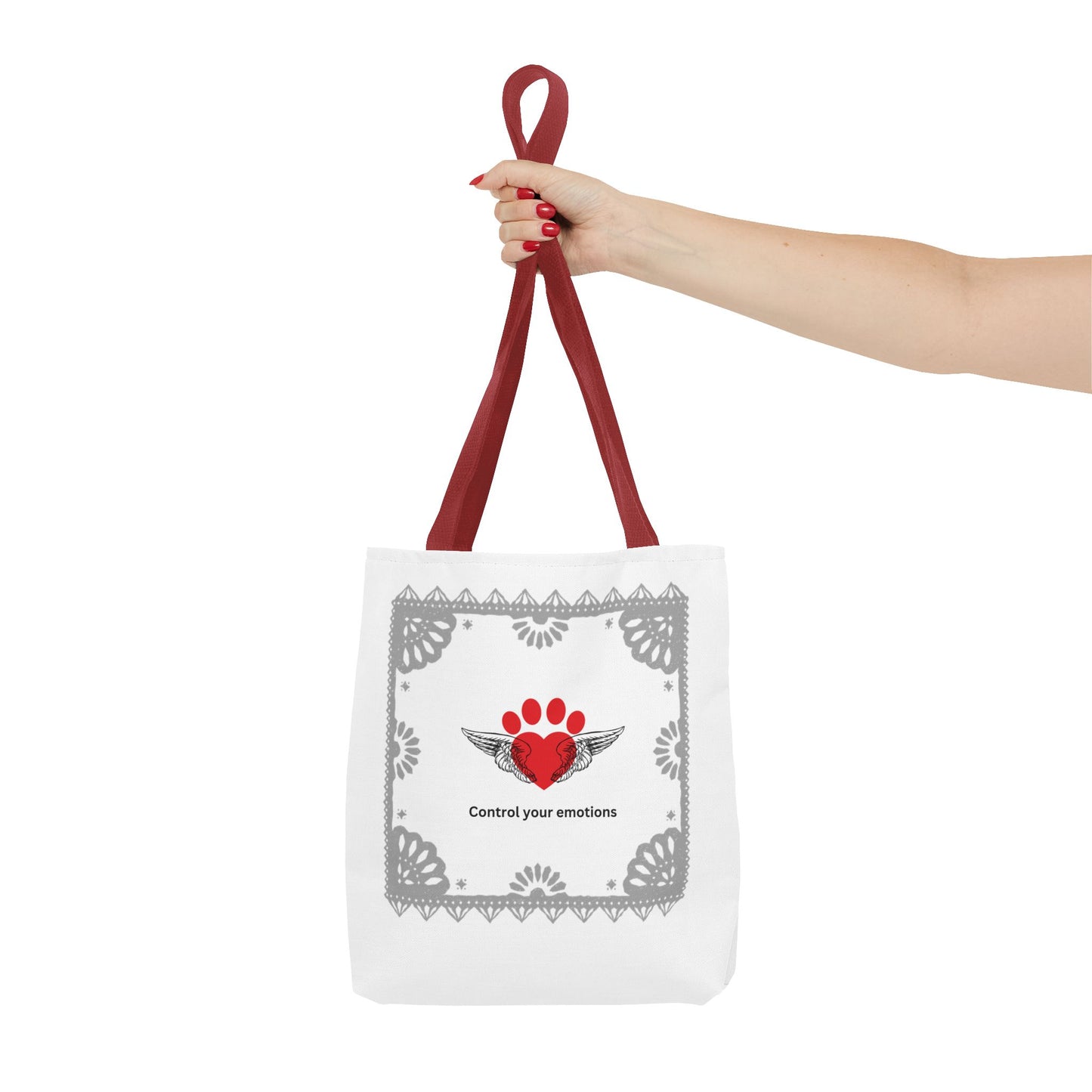 Daily Affirmations Tote Bag for dog lovers "Control your emotions"