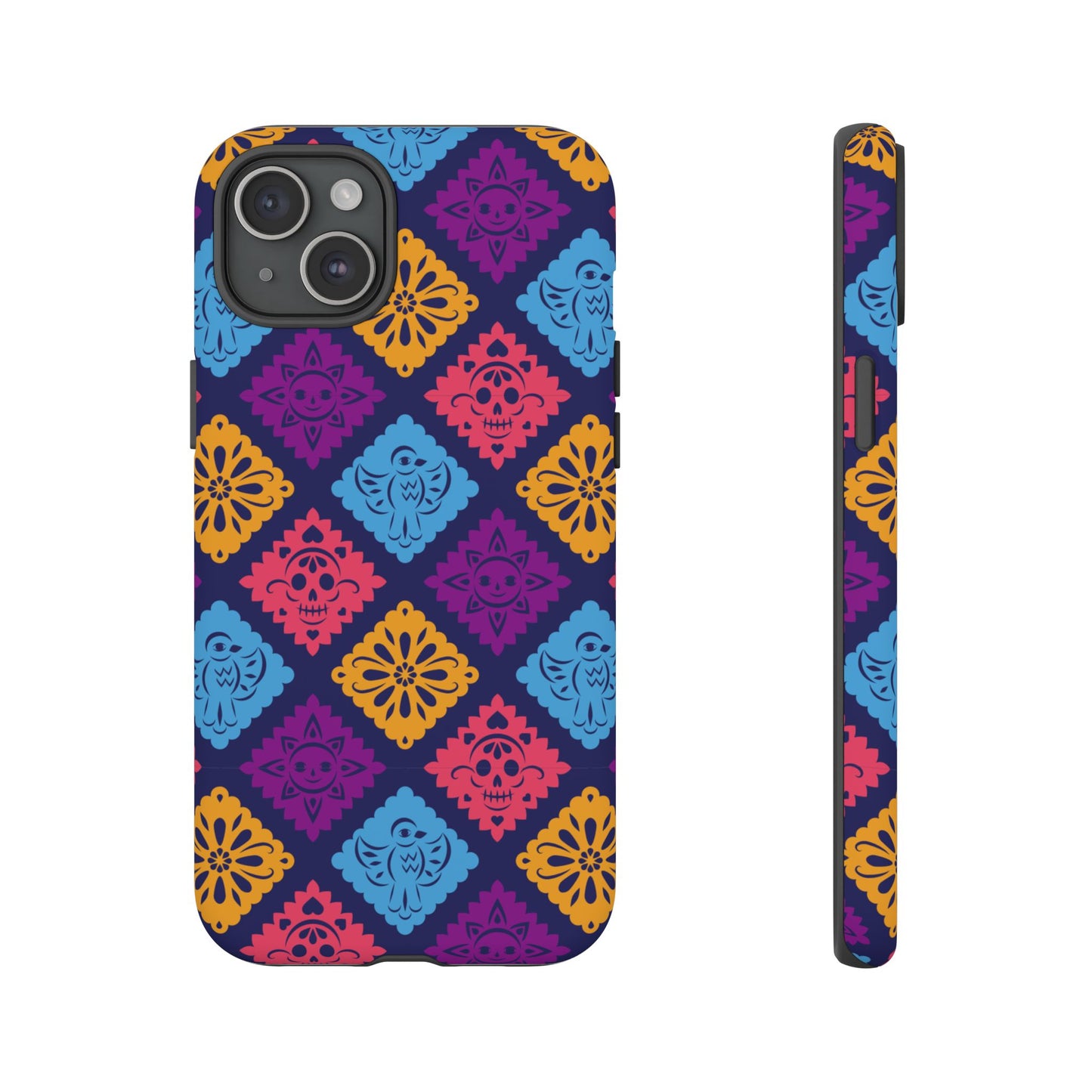 Day of the Dead Alebrije phone case, durable protection, Día de los Muertos enthusiasts,  Mexican folklore, sugar skulls, and alebrije creatures, Tough Cases