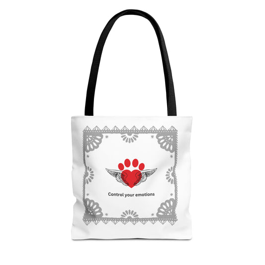 Daily Affirmations Tote Bag for dog lovers "Control your emotions"