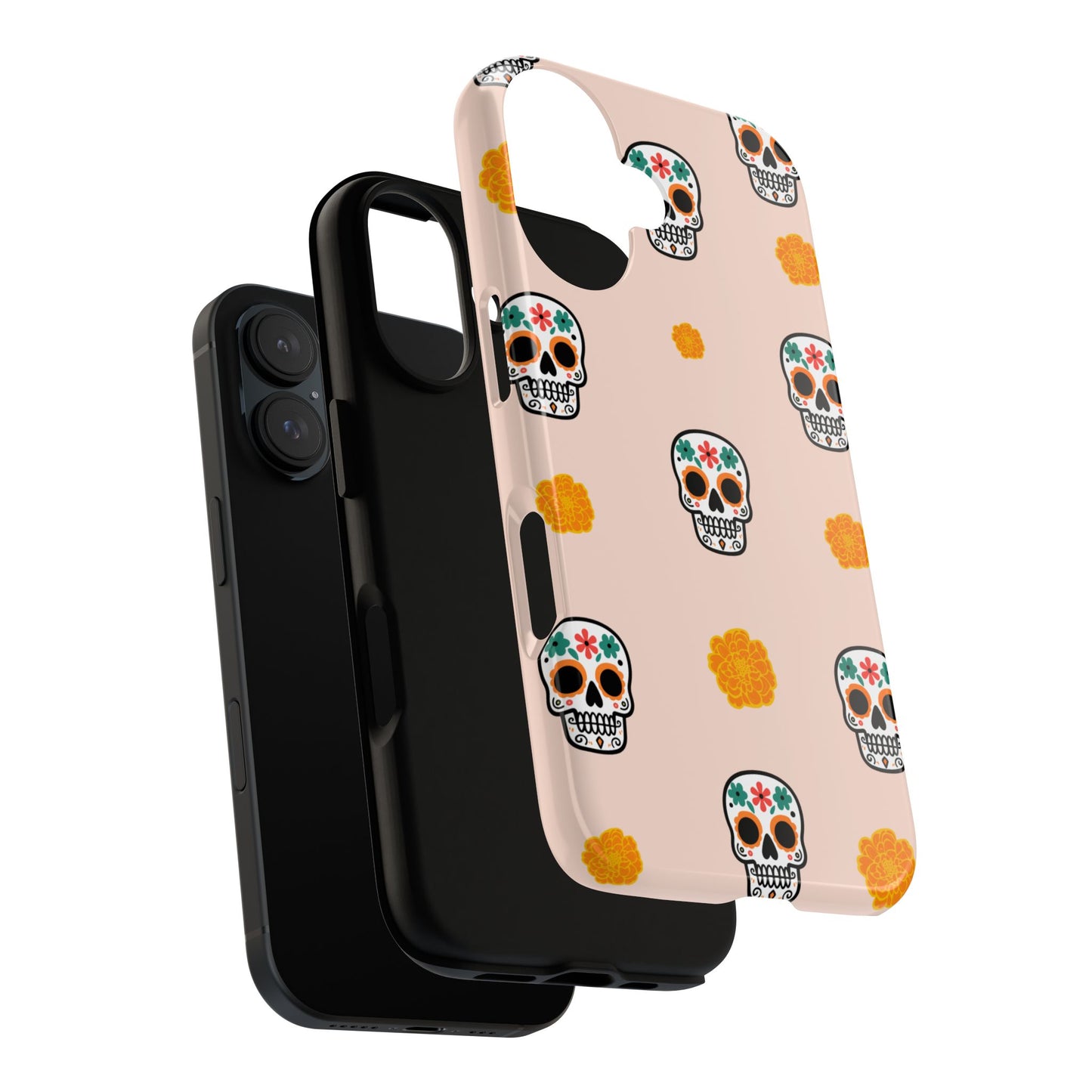 Day of the Dead Alebrije phone case, durable protection, Día de los Muertos enthusiasts,  Mexican folklore, sugar skulls, and alebrije creatures, Tough Cases