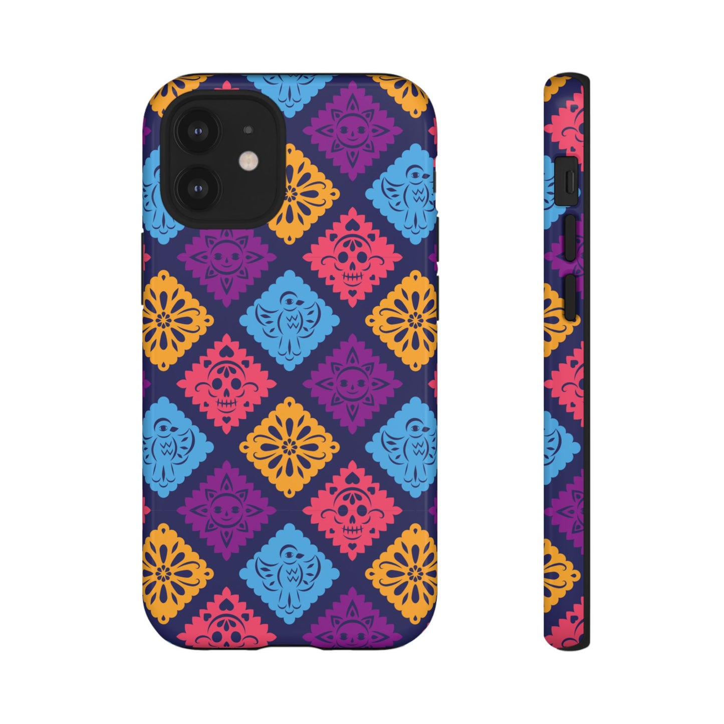 Day of the Dead Alebrije phone case, durable protection, Día de los Muertos enthusiasts,  Mexican folklore, sugar skulls, and alebrije creatures, Tough Cases