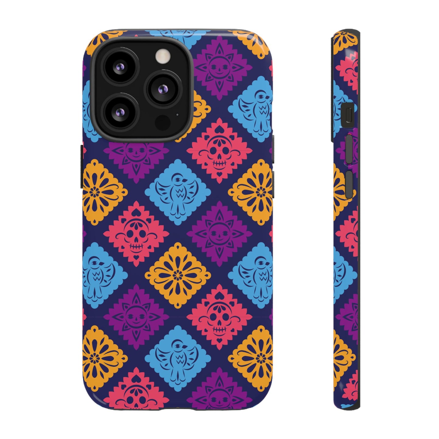 Day of the Dead Alebrije phone case, durable protection, Día de los Muertos enthusiasts,  Mexican folklore, sugar skulls, and alebrije creatures, Tough Cases