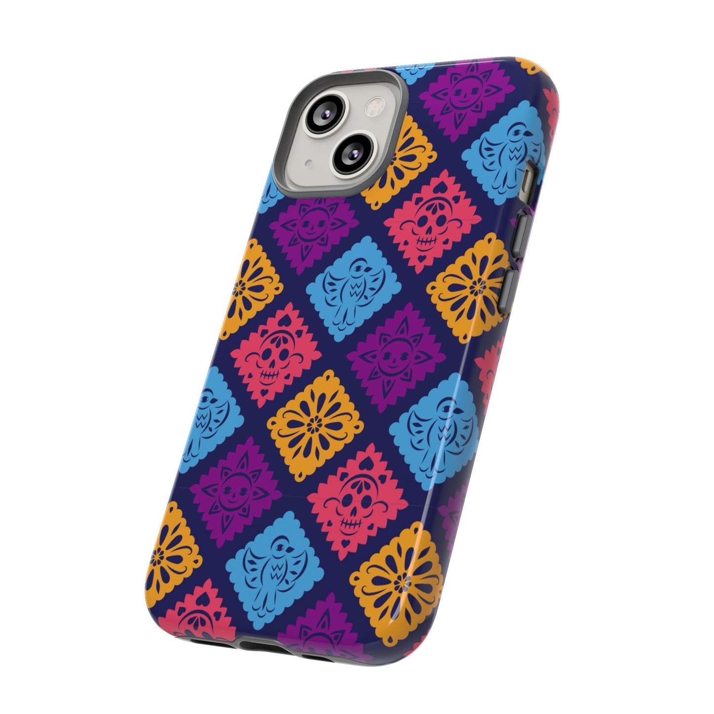 Day of the Dead Alebrije phone case, durable protection, Día de los Muertos enthusiasts,  Mexican folklore, sugar skulls, and alebrije creatures, Tough Cases