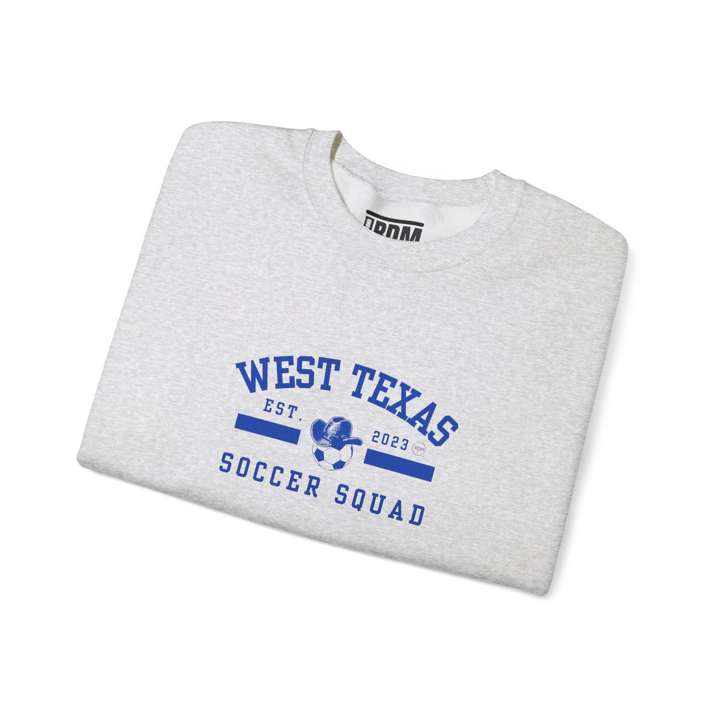 West Texas Soccer Squad Blue Letters Unisex Heavy Blend™ Crewneck Sweatshirt