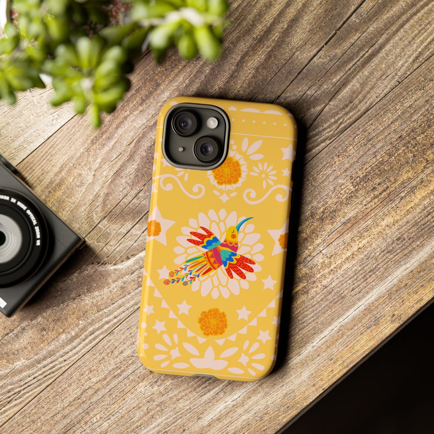 Day of the Dead Alebrije phone case, durable protection, Día de los Muertos enthusiasts,  Mexican folklore, sugar skulls, and alebrije creatures, Tough Cases