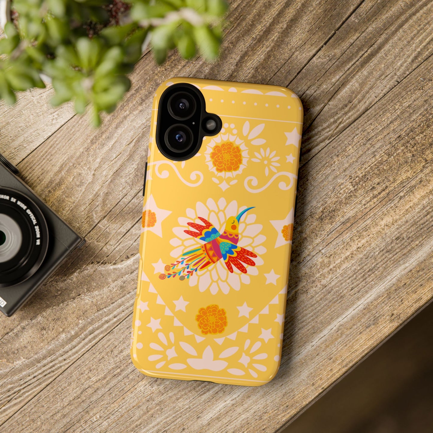 Day of the Dead Alebrije phone case, durable protection, Día de los Muertos enthusiasts,  Mexican folklore, sugar skulls, and alebrije creatures, Tough Cases