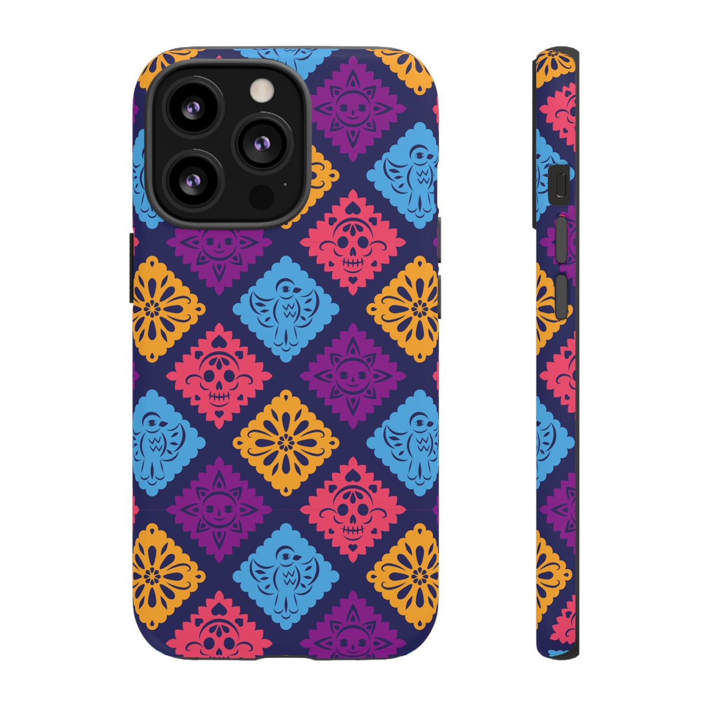 Day of the Dead Alebrije phone case, durable protection, Día de los Muertos enthusiasts,  Mexican folklore, sugar skulls, and alebrije creatures, Tough Cases