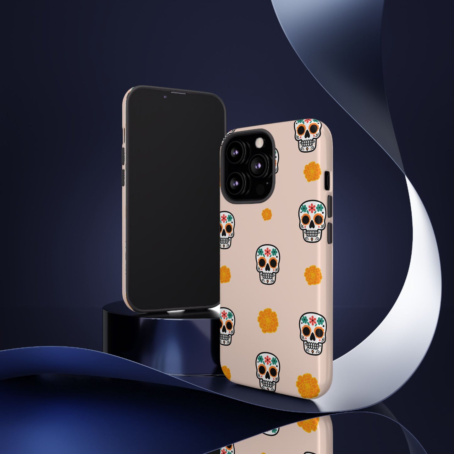 Day of the Dead Alebrije phone case, durable protection, Día de los Muertos enthusiasts,  Mexican folklore, sugar skulls, and alebrije creatures, Tough Cases