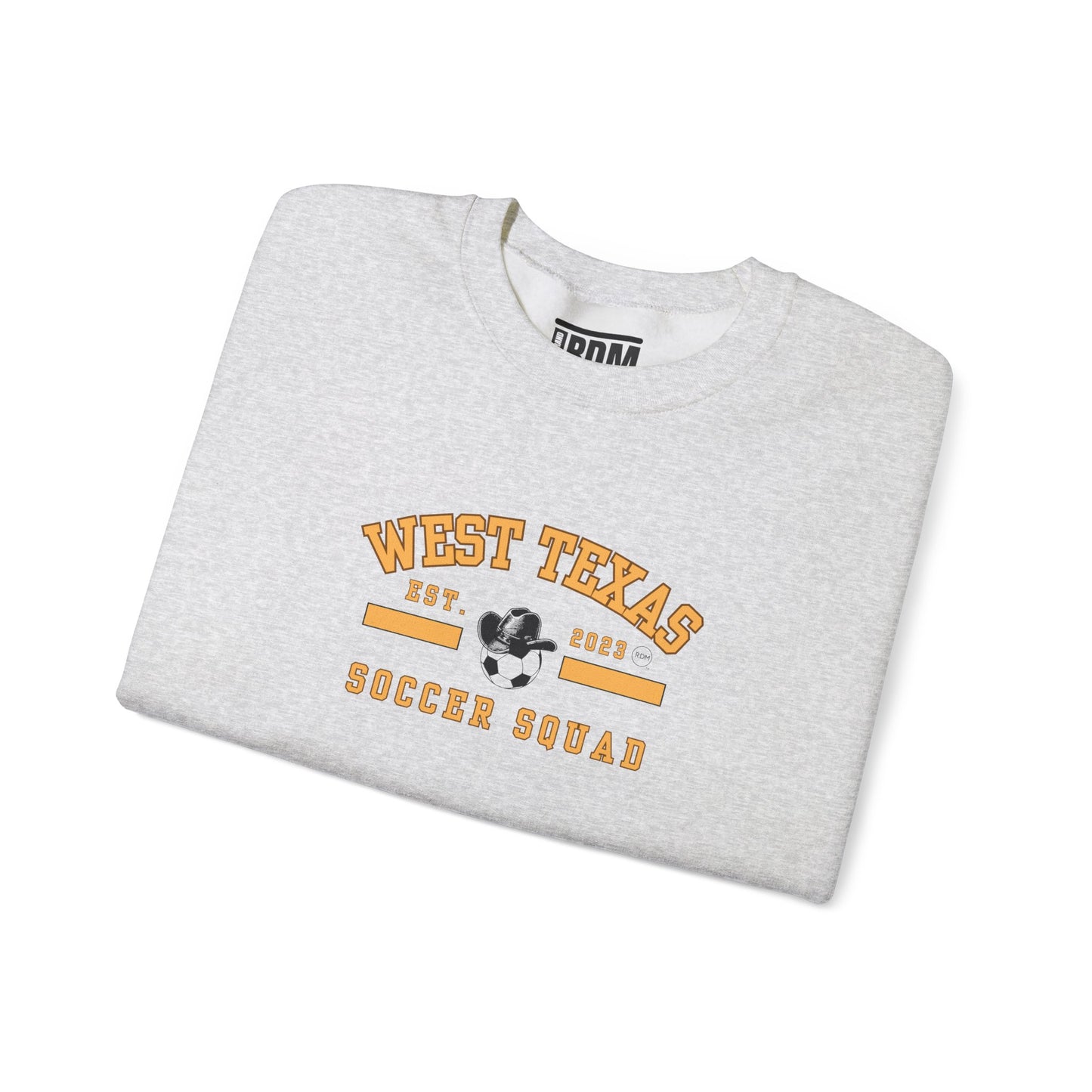 West Texas Soccer Squad Yellow Letters Unisex Heavy Blend™ Crewneck Sweatshirt
