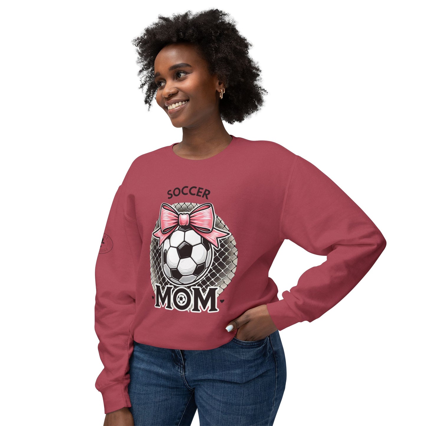 Soccer Mom Unisex Lightweight Crewneck Sweatshirt, Soccer shirt