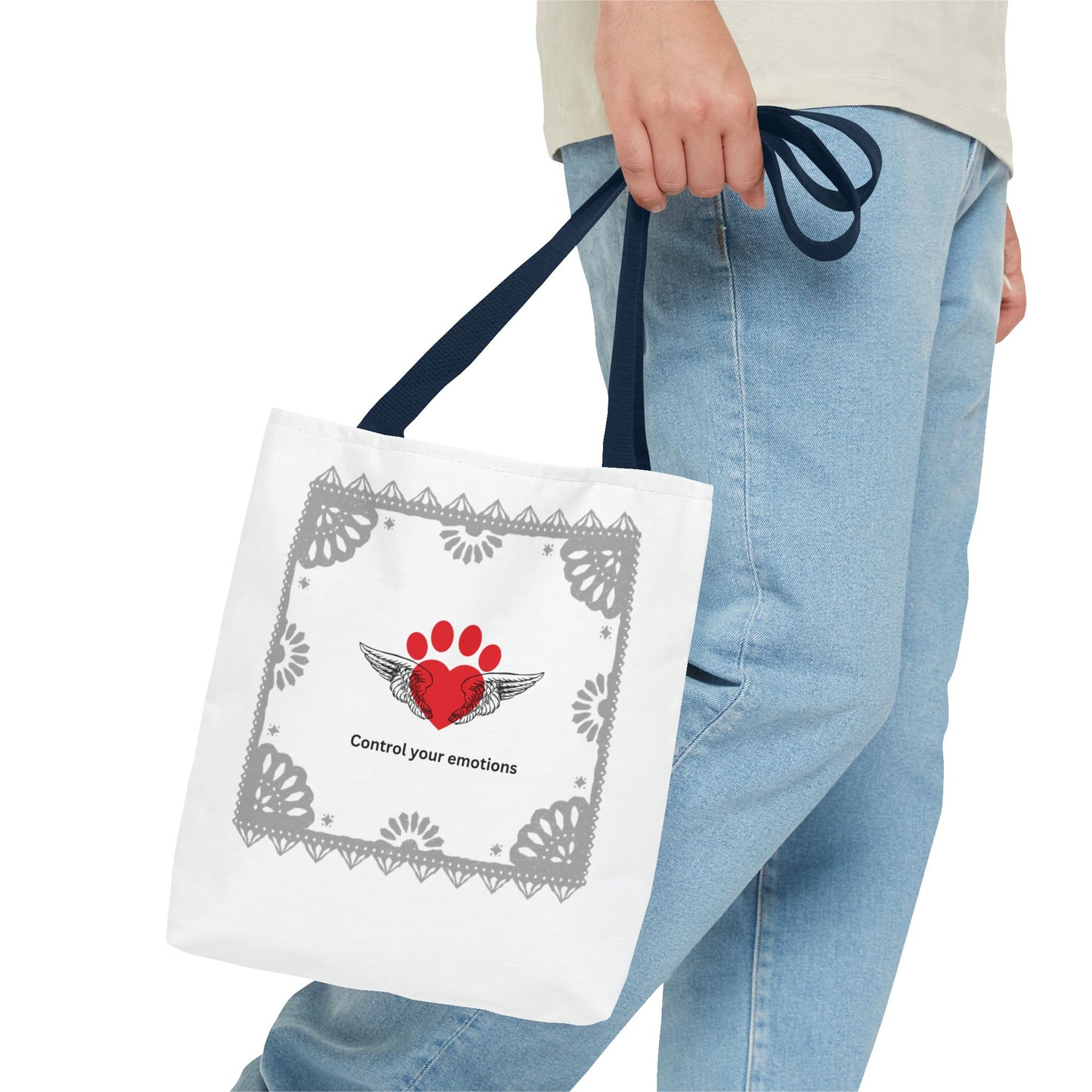 Daily Affirmations Tote Bag for dog lovers "Control your emotions"