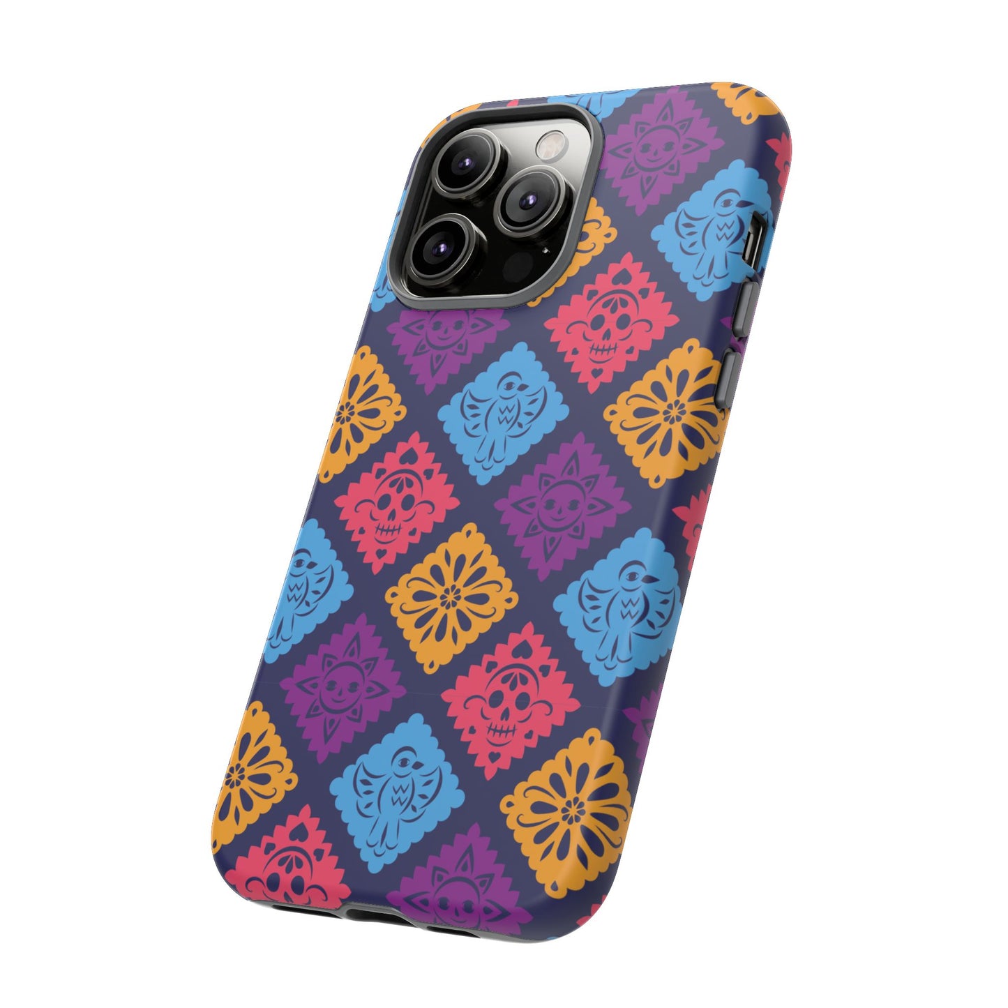 Day of the Dead Alebrije phone case, durable protection, Día de los Muertos enthusiasts,  Mexican folklore, sugar skulls, and alebrije creatures, Tough Cases