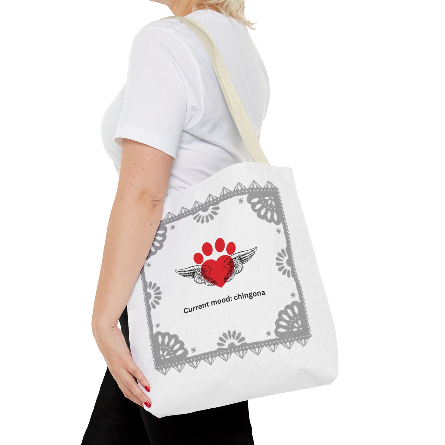 Daily Affirmations Tote Bag for dog lovers "Current mood chingona," Dog Parent, Self-Love, Positive