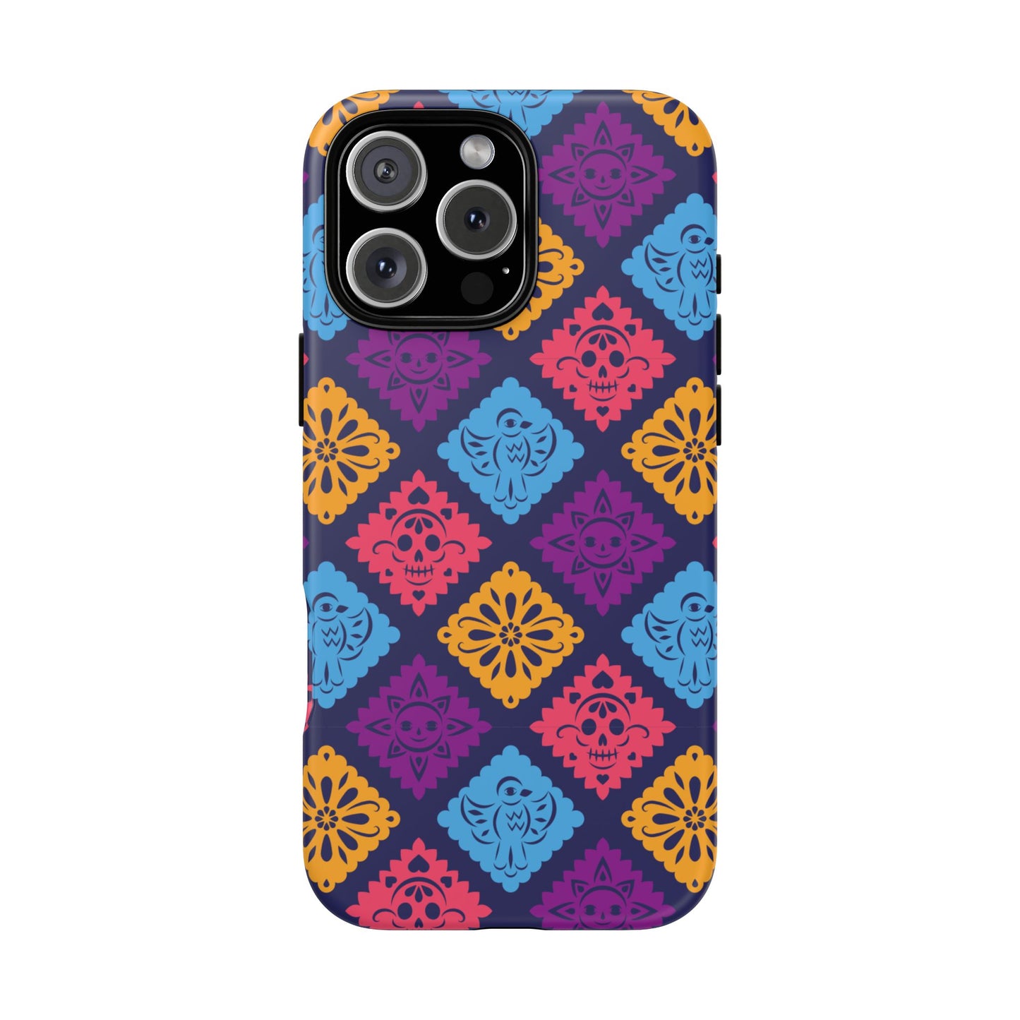 Day of the Dead Alebrije phone case, durable protection, Día de los Muertos enthusiasts,  Mexican folklore, sugar skulls, and alebrije creatures, Tough Cases