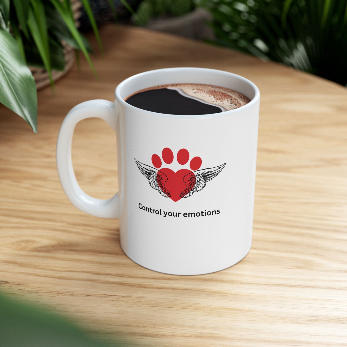 Daily affirmations ceramic mug 11oz for dog lovers Control your emotions