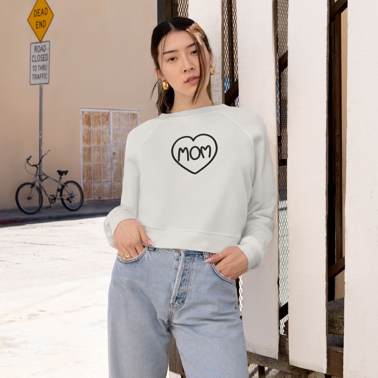 Mother’s Day Cropped Fleece Pullover Sweatshirt Cozy Gift for Mom Stylish & Heartfelt