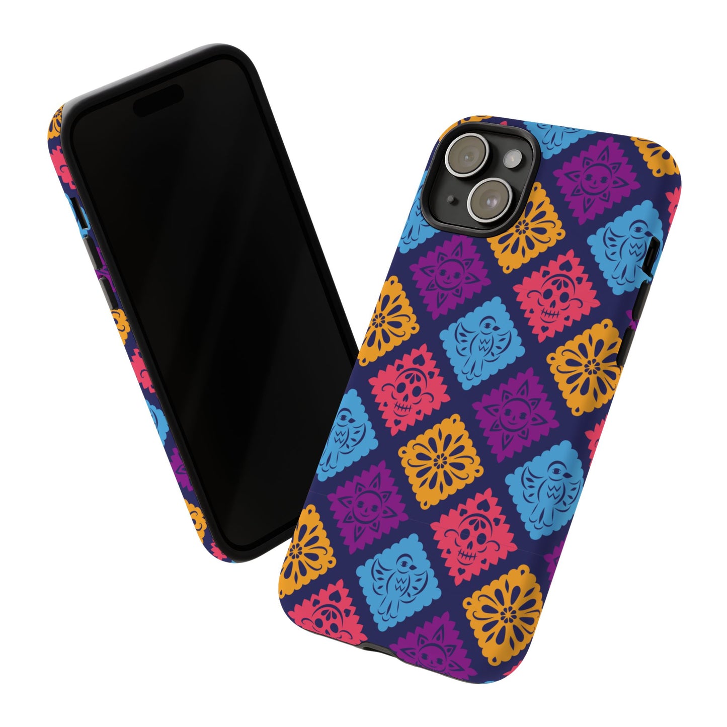 Day of the Dead Alebrije phone case, durable protection, Día de los Muertos enthusiasts,  Mexican folklore, sugar skulls, and alebrije creatures, Tough Cases